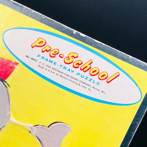 Vintage 60s Whitman Publishing Co. Anthropomorphic Elephant Frame Tray Puzzle - Picture 2 of 10